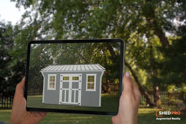 Studio Shed offers a virtual reality design tool that allows customers to build and customize their own shed models