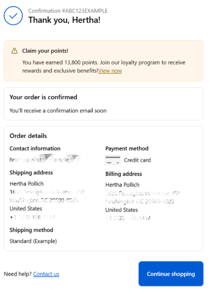 show customers the points they just earned and what rewards they can redeem